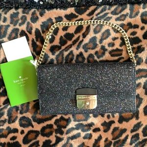 kate Spade Milou Sunset Lane glitter clutch. BNWT